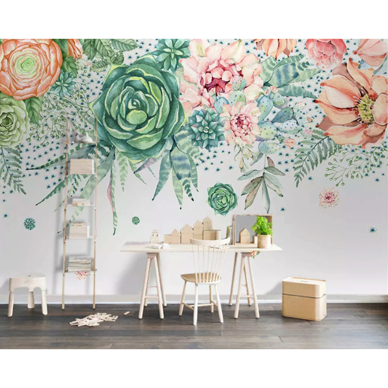 Papier peint à fleurs douces à peler et à peler, l 55 po x L 35 po
