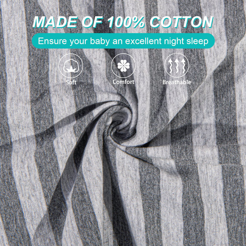 Taie d'oreiller pour tout-petit - Taille de lit de bébé en coton jersey, gris