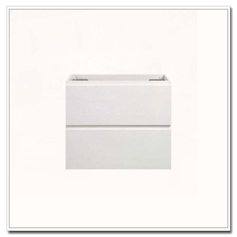Meuble-lavabo mural avec deux tiroirs à fermeture douce, White
