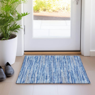 Premium Machine Washable Prisco Blue Rug