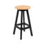 Arine - Tabouret de bar pivotant - Siège rond - Noir / brun