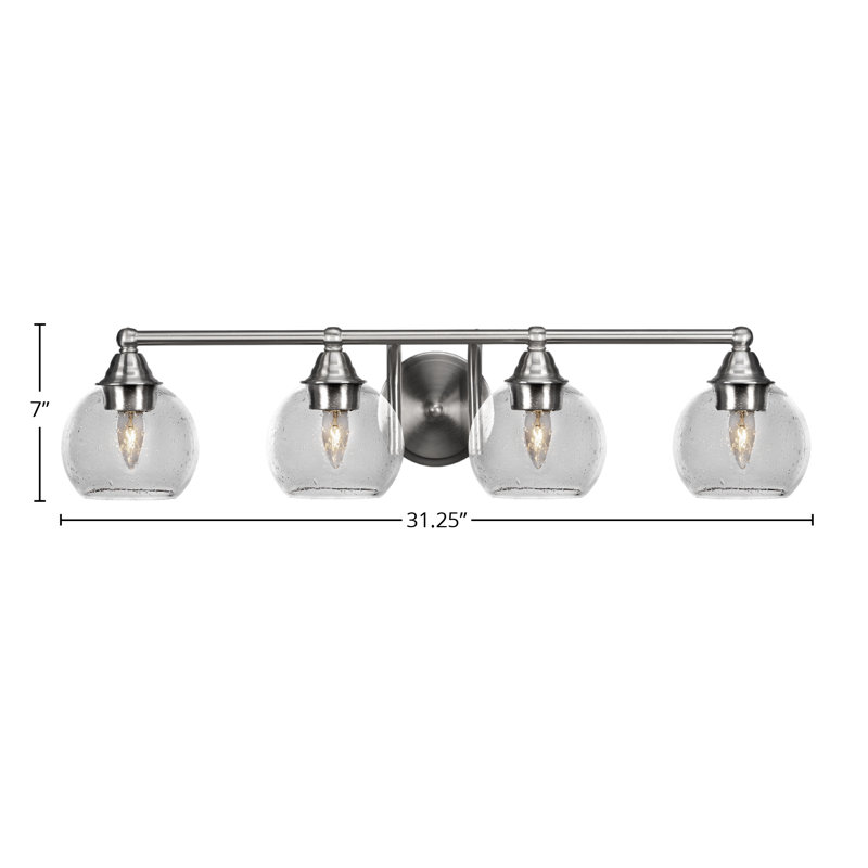 Michell 4-Light Bath Bar, Brushed Nickel