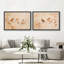 «Warm Brown Birds on Branch Autumn Nature», reproduction d'art sur toile encadrée 2 pièces-120667310-120667312