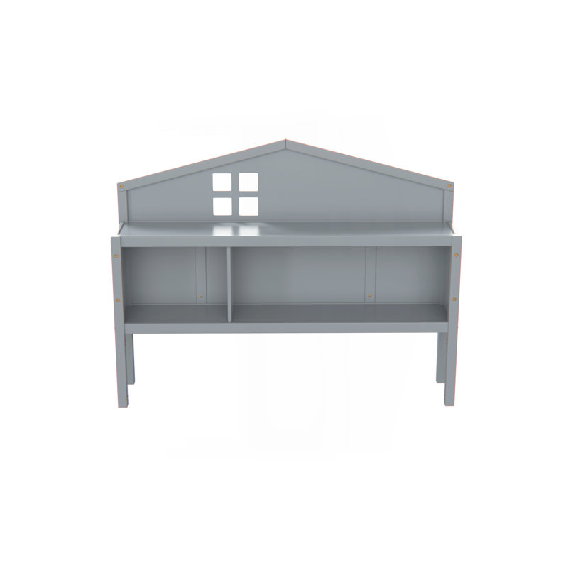 Headboard Storage Cabinet for Full-size Montessori Floor Bed , Grey,Freely collocation, Gray