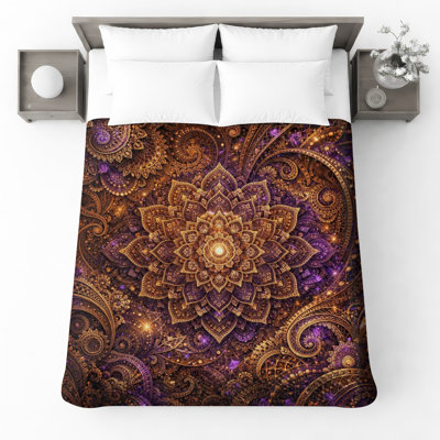 Intricate Mandala Pattern Quilted Bedspread All Sizes