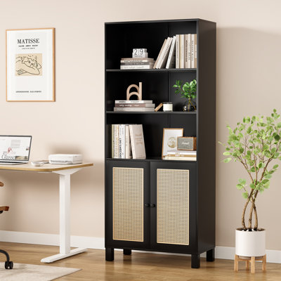 5 -Tier Storage Bookcase with 2 Doors And Adjustable Shelves by Bay Isle Home