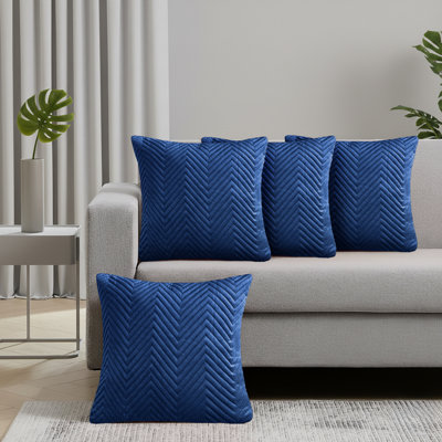 Embossed Velvet Cushion Cover (4 Piece Set)