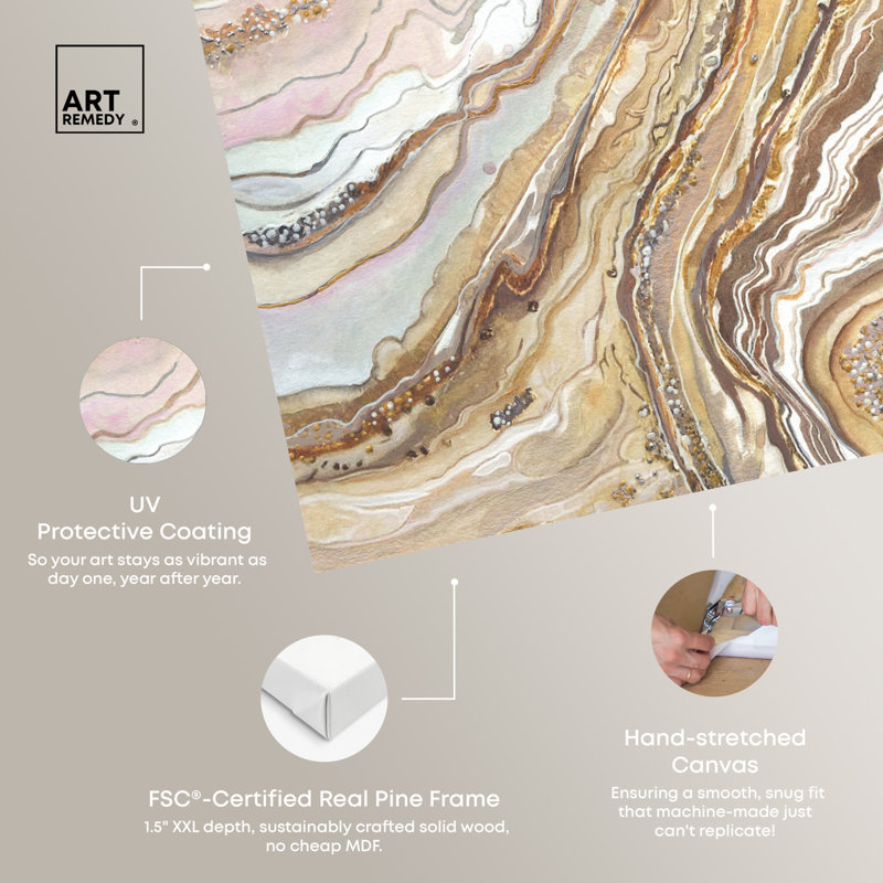 Royal Gold Geode Abstract Canvas Wall Art, 20" x 30"