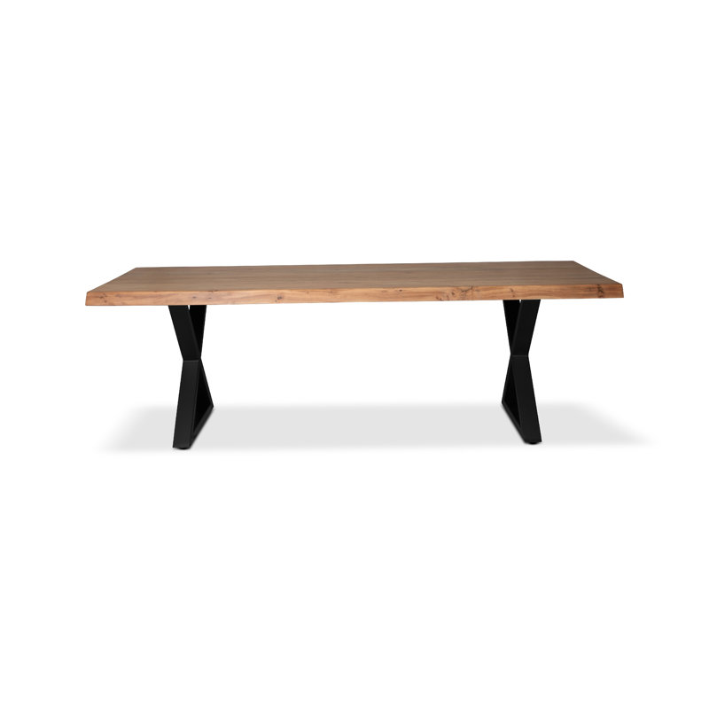 Brooks X Base Dining Table, Black, 29.75"H x 92"L x 40"W, Teak