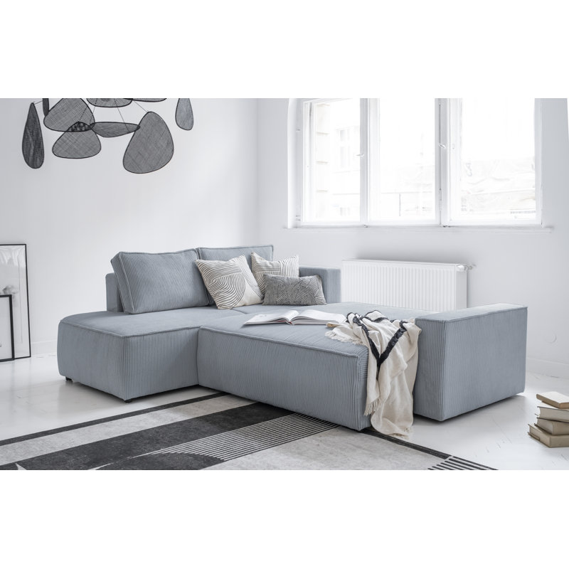 Brave Dave Corner Sofa L Shape, Light Grey, Left Hand Facing