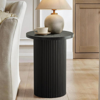 Pedestal Wood Round End Table