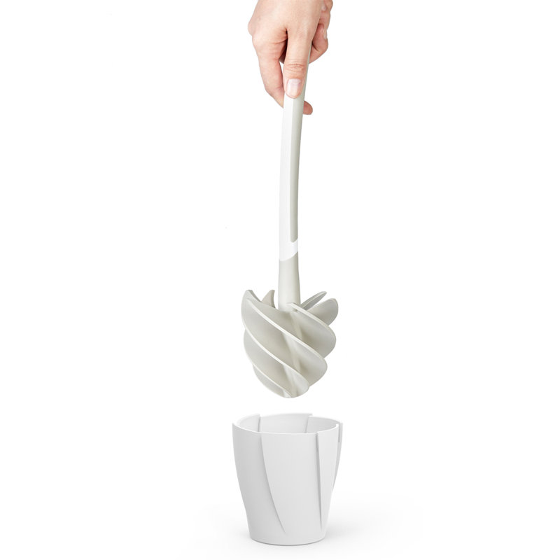 Better Living White Rubber Toilet Brush and Holder