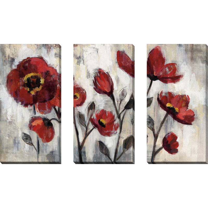 "Floral Simplicity", ensemble de 3 impressions sur toile