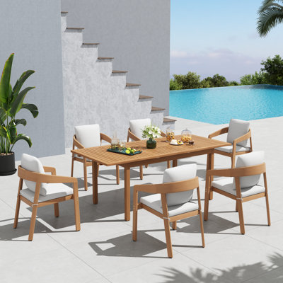 6 - Person Rectangular Outdoor Dining Set With Cushions