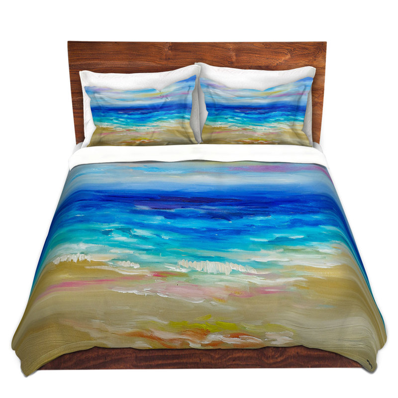 Ensemble de housse de couette vagues abstract iii, 1 housse simple + 1 taie standard