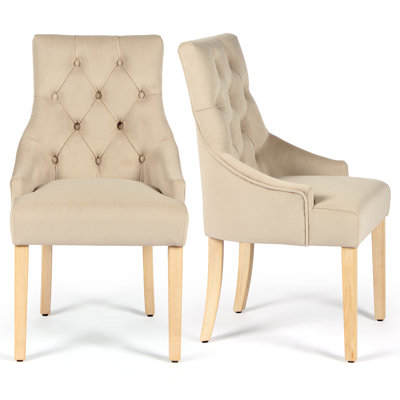 Chaises de salle à manger capitonnées en bois massif