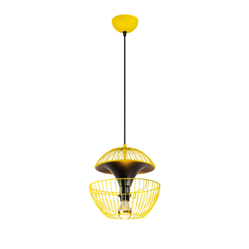 Luminaire suspendu sphère 3 lumières Milagros, Jaune