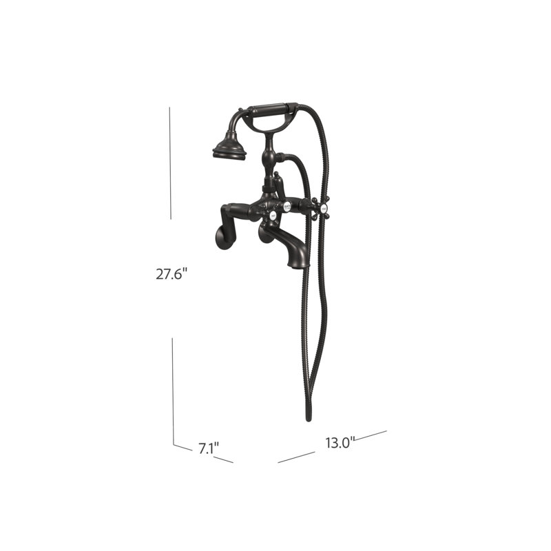 2 Handle Bathroom Clawfoot Tub Faucet with Diverter, Antique Bronze