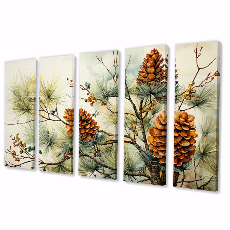 «Pine Tree Pine Beauty II» sur toile, 5 pièces