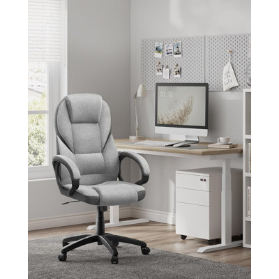 Ergonomic Swivel Chair, Adjustable Height, For Office, Telework, With Silent Castors, 28.7" L X 27.6" W X (44.1"-48" H)