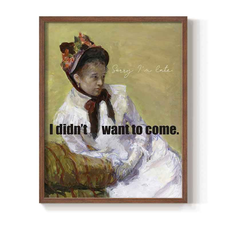 «Masterful Snark» - «I'm I'm I'm Late», reproduction encadrée - bois massif, Brun, H 14 po x l 11 po