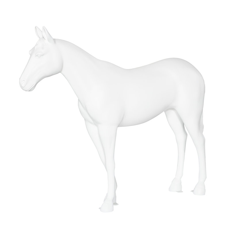 Horse Sculpture, Standing, Glossy White