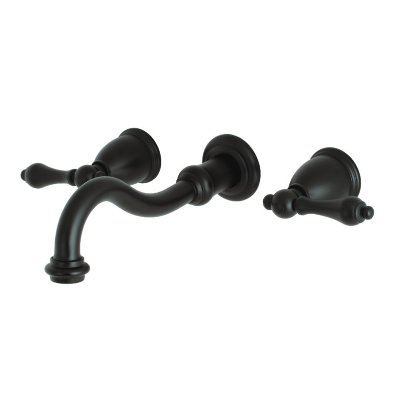 Bec de baignoire mural à deux poignées Restoration, Noir mat