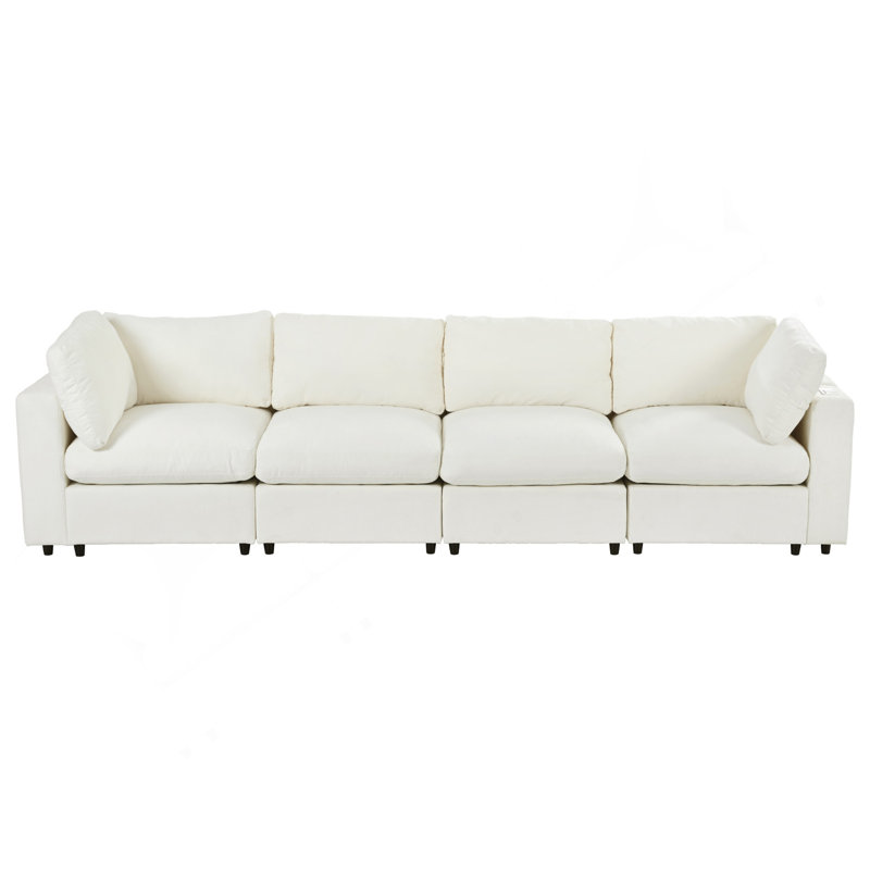 Canapé modulaire de 133,5 po avec espace de rangement, ports de charge USB, charge sans fil et haut-parleur Bluetooth intégré dans les bras, canapé modulaire pour le salon, appartement