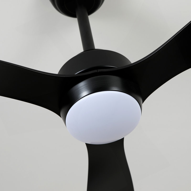 52" Ceiling Fan With Lights Quiet DC Motor 3 ABS Blade Ceiling Fans 6 Speed Levels,Reversible Ceiling Fan, For Patio Living Room, Bedroom, Office,Indoor.-- Black
