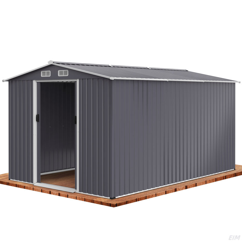 Grande remise en métal pour l'extérieur, H 76,36 po x l 100,41 po x P 143,72 po