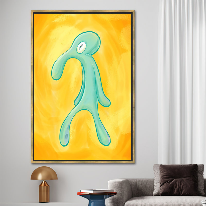 Impression sur toile Squidward Bold and Brash, Reproduction encadrée sans passe-partout, H 14 po x l 10 po, Doré