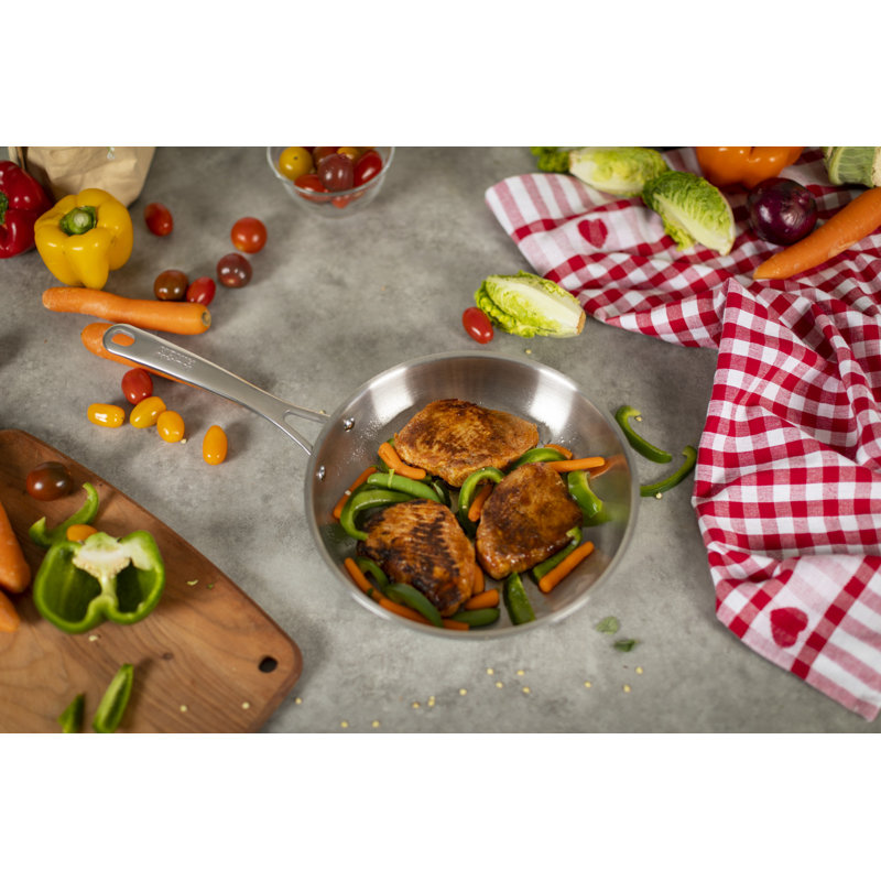 Kuhn Rikon Allround Uncoated Stainless Steel Induction Safe Frying Pan, Set of 2, 24cm & 28cm