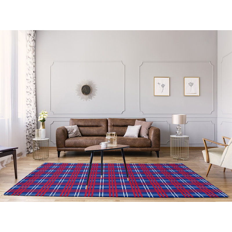 Plaid Indoor Rug, Rectangle 5' x 7'
