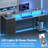 Computer Desk with Monitor Stand & Charging Station, Gaming Desk with LED Lights & Drawers-2116004837-2117043243