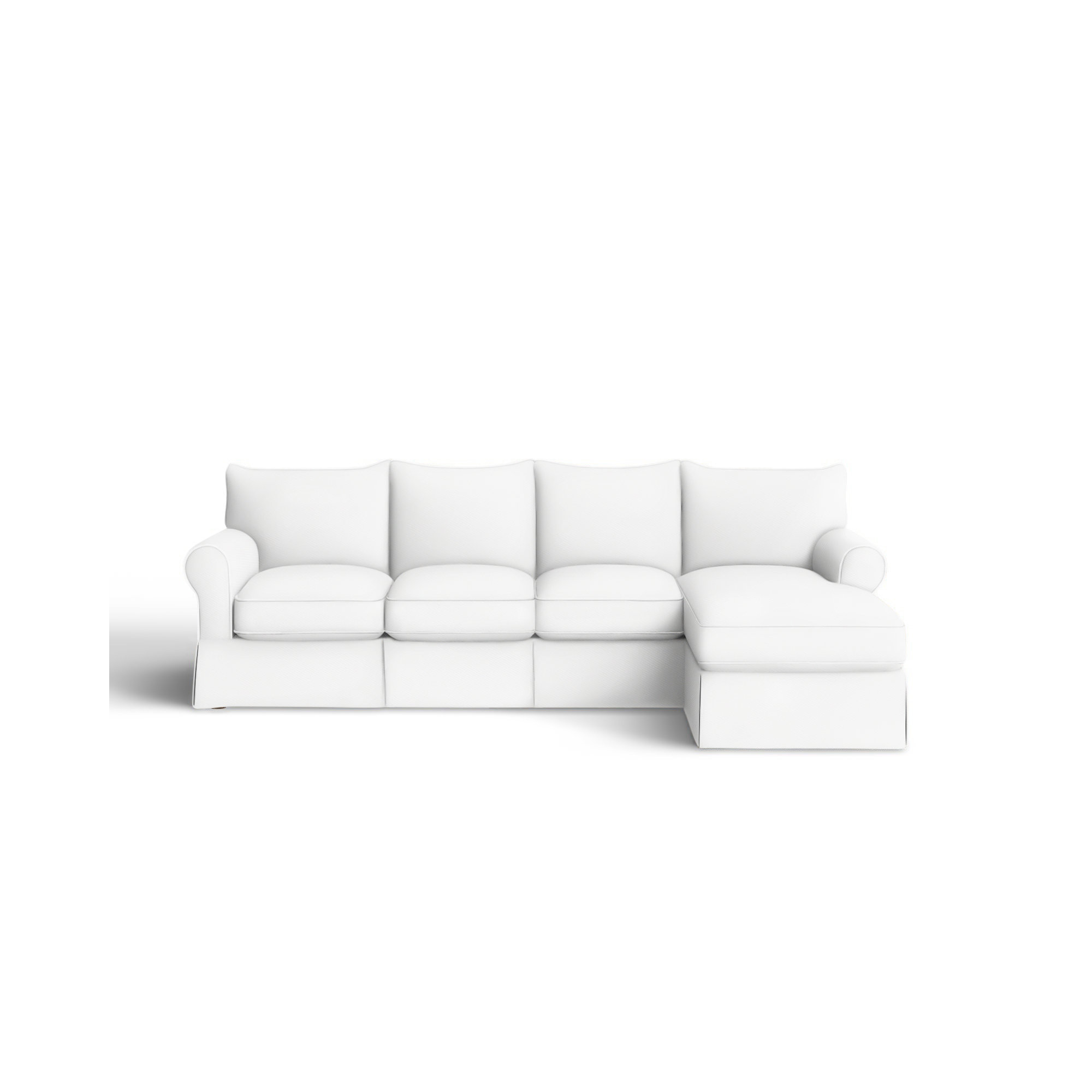 Amari Slipcovered Sectional with Sleeper Sofa, Right Hand Facing, Bella Ocean Performance Velvet