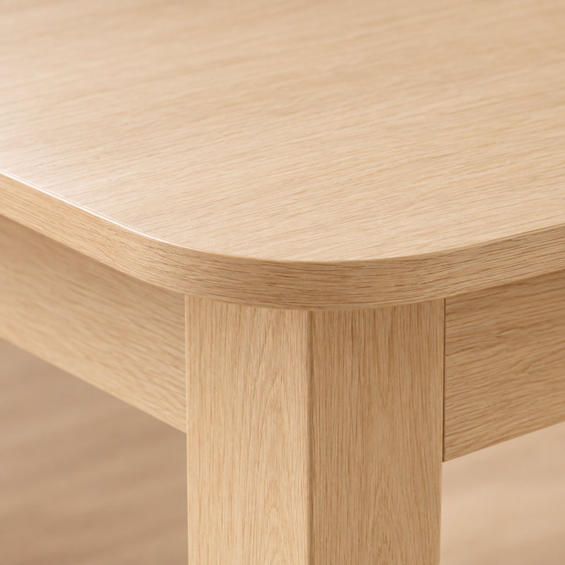 Table de cuisine ovale de style ferme moderne avec rallonge et bords arrondis