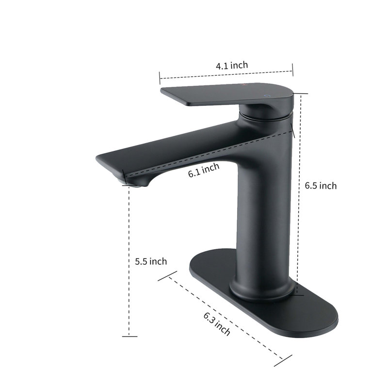 Single Hole Bathroom Sink Faucet, Single Handle Stainless Steel Bathroom Faucet, Matte Black