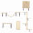 5 Pcs Wall Mounted Cat Climber Set, Floating Cat Shelves And Perches, Cat Activity Tree With Scratching Posts, Modern Cat Furniture, Beige