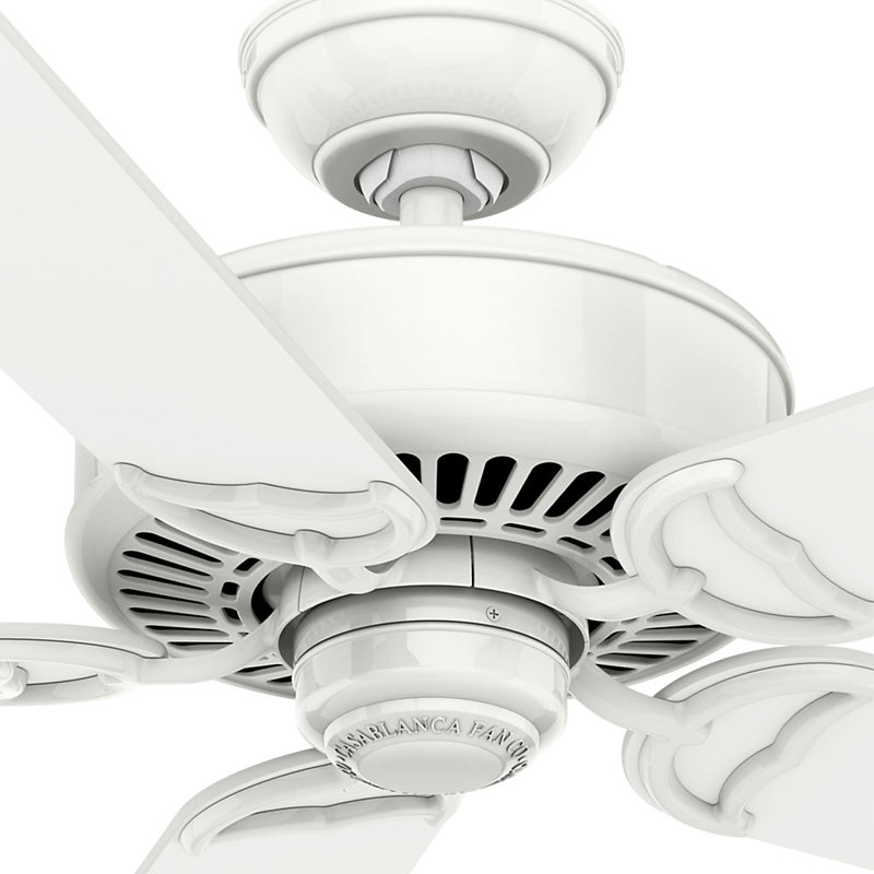 54" Panama Ceiling Fan And Handheld Remote, Snow White