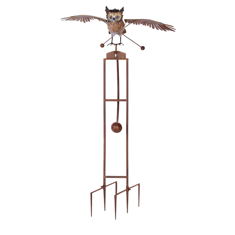 Piquet de jardin en métal en forme de hibou
