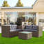 Ensemble de canapé modulaire d'extérieur en rotin et osier 4 pièces-572716420