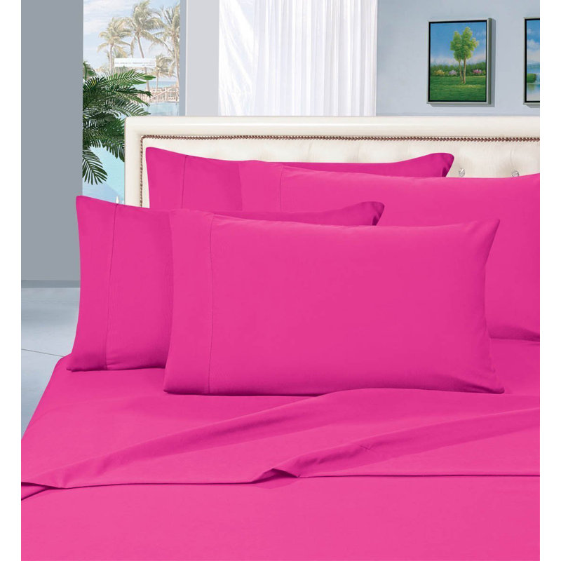 Elegant Comfort Luxurious 1500 Premium Hotel Quality Microfiber Three Line Embroidered Softest Bed Sheet Set, Wrinkle and Fade Resistant