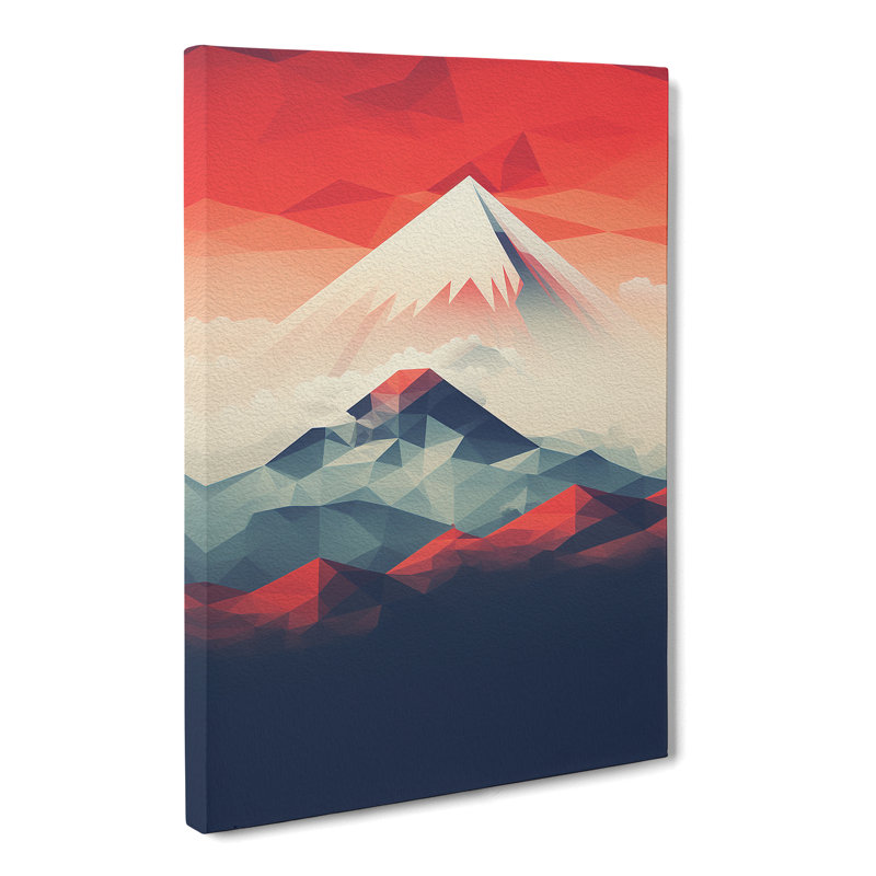 Mount Fuji Geometric - Wrapped Canvas, 50cm H x 35cm W x 3cm D