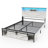 47" H Queen Size With Charging Station Storage Headboard Farmhouse Bed Frame, With Barn Door Pattern Led Light And Metal Slats 2 Drawers Bed Frame-1412670044-1412670046