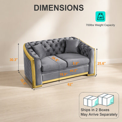 61.8 " Velvet Loveseat
