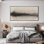 Très grande reproduction d'art sur toile - Abstrait horizon noir et beige doux pour le salon ou la chambre à coucher - «Assemblage requis du cadre (cadre non fini)»