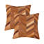 Ensemble de deux coussins décoratifs en cuir de vache 18 po-111306082