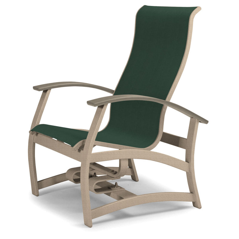 Askar Swivel Powder Coated Aluminum Outdoor Lounge Chair, Forest Forest Green 22D Sunbrella®, Desert P60, Textured Silver