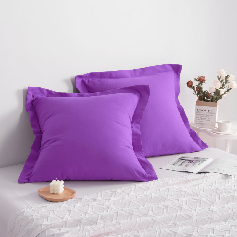 Bed Pillow Shams, 1800 Brushed Microfiber Oxford Pillowcases - NTBAY, Purple