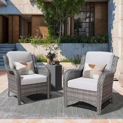 Guillen Wicker/rattan Patio Chair With Cushions